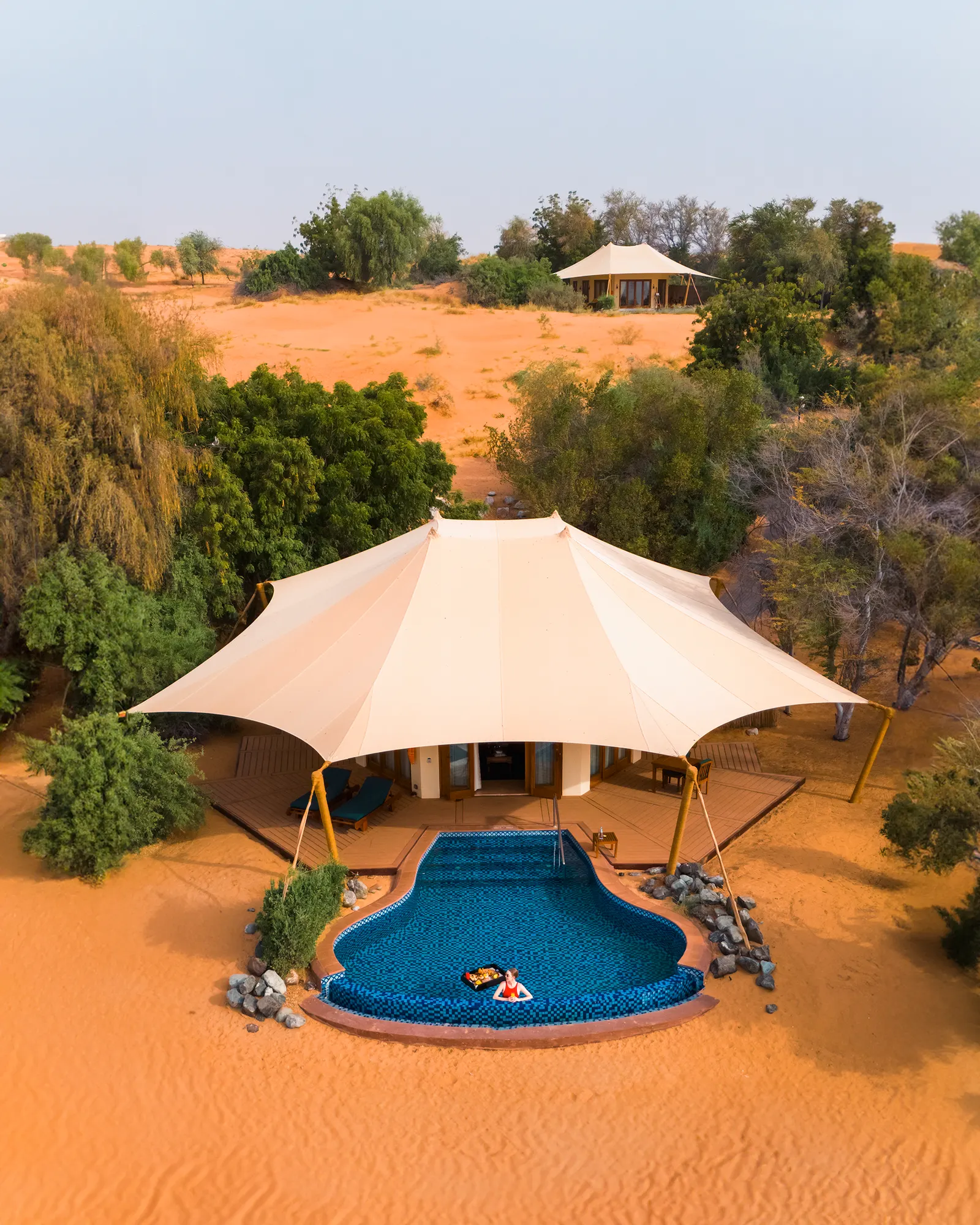 Aerial photography of Al Maha Desert Resort & Spa, Dubai by Sortie