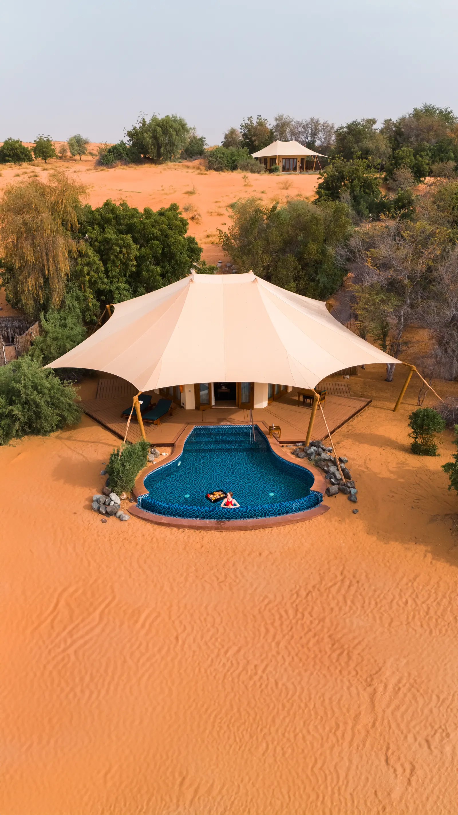 Aerial photography of Al Maha Desert Resort & Spa, Dubai by Sortie