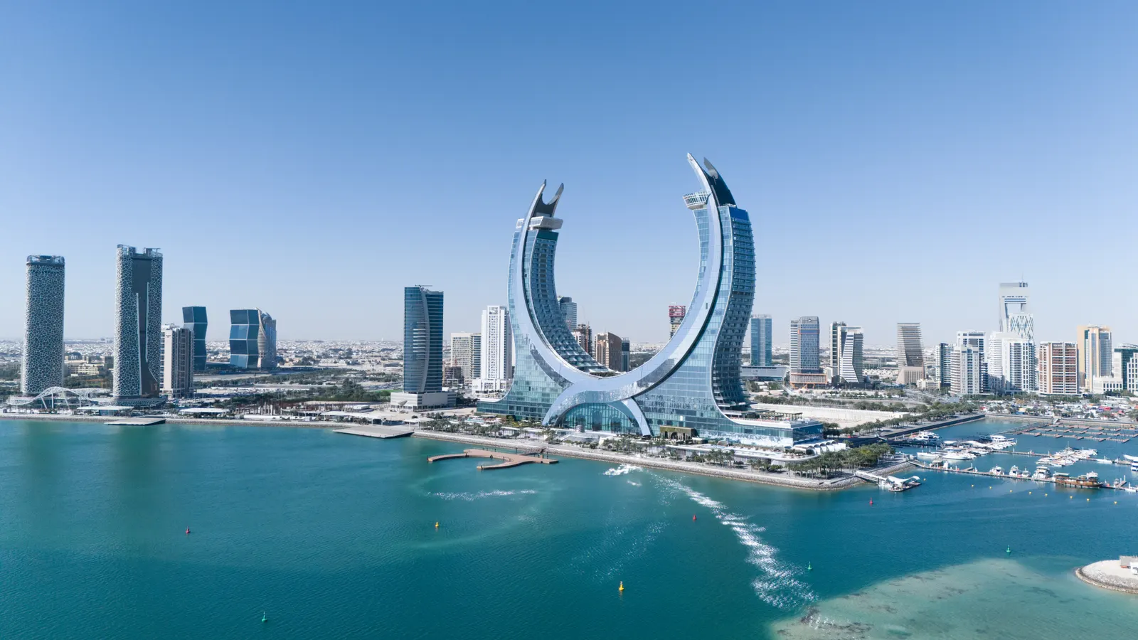Aerial photography of Katara Towers, Lusail, Qatar by Sortie