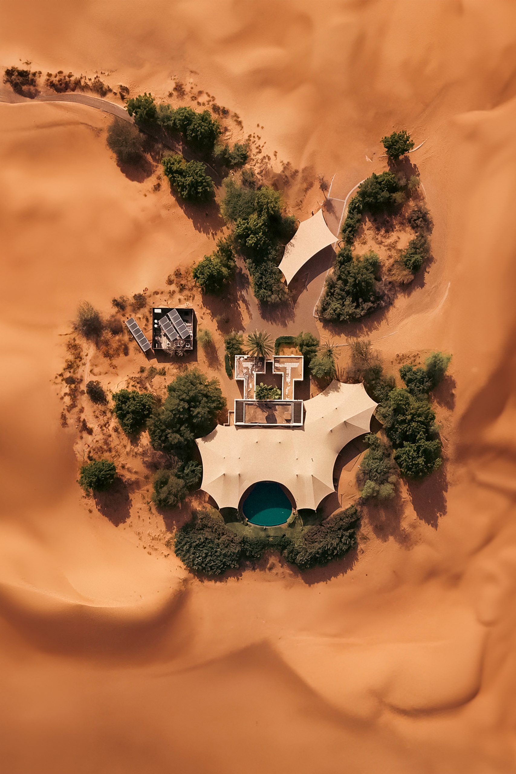 Drone filming a hotel or resort